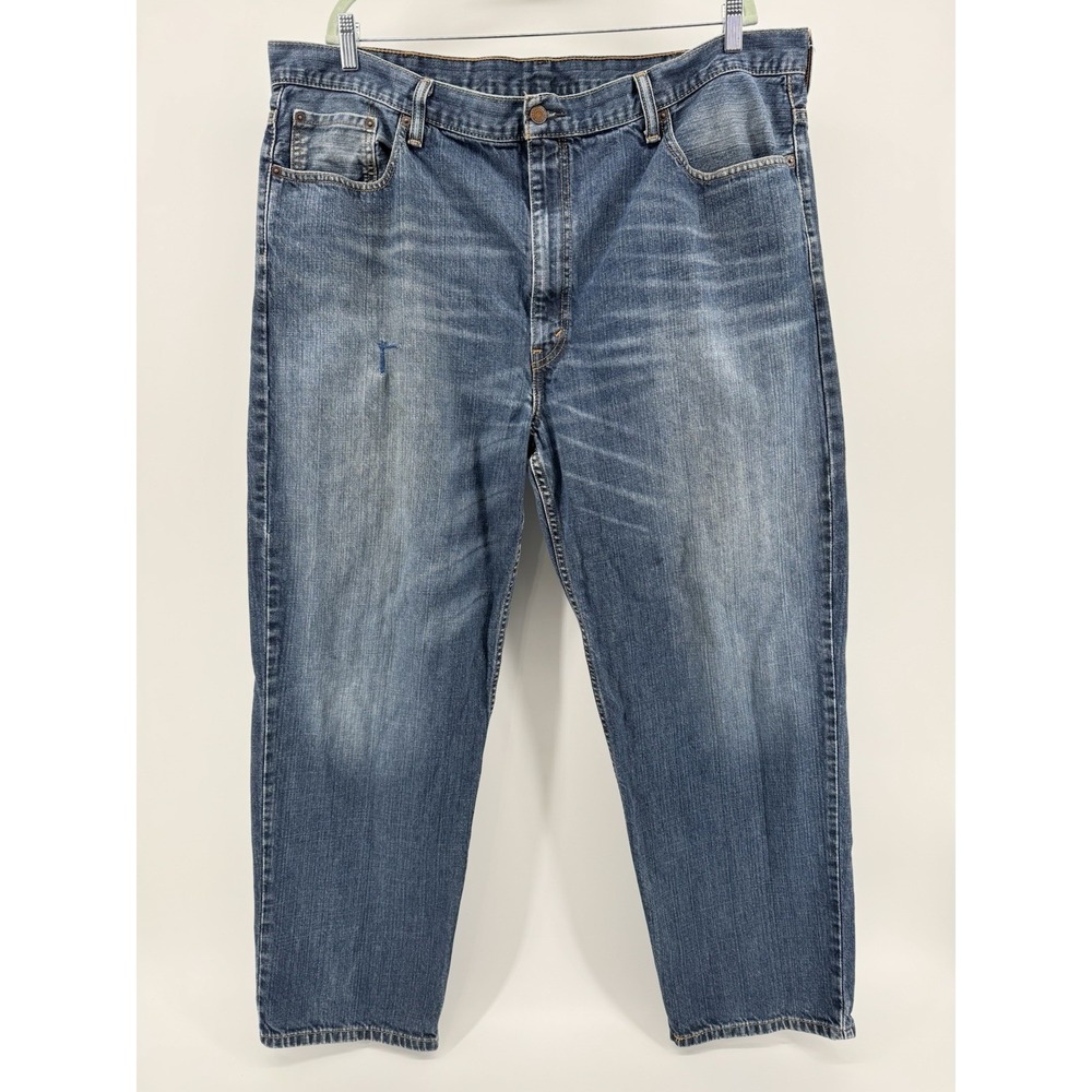 Levi's Size 44x30 Blue Denim Jeans Regular Fit Straight Leg Red Tab